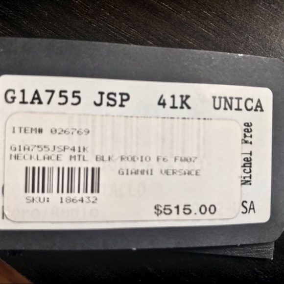 Versace Black & Rhodium Necklace w/Original box - Picture 6 of 6